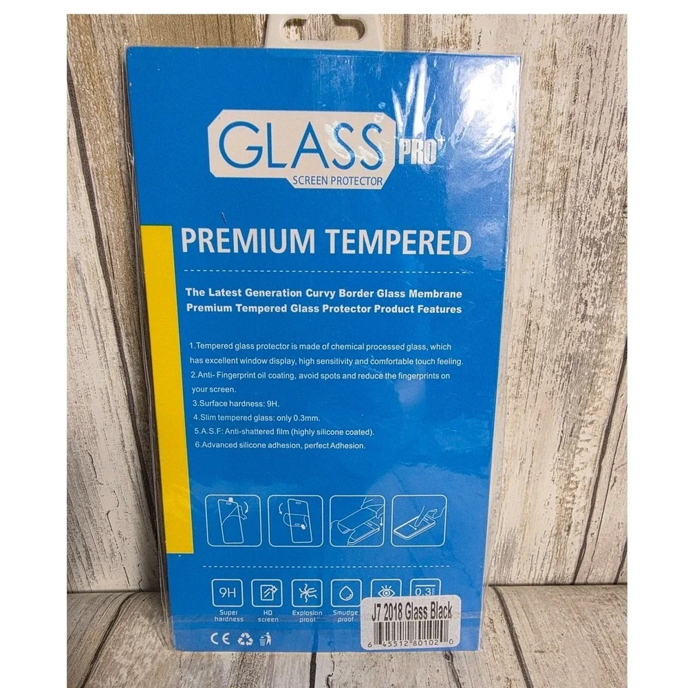 Samsung Galaxy J7 2018 Tempered Glass Screen Protector Full Cover Black 9H 0.3mm